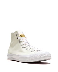 Мужские белые высокие кеды от Converse