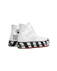 Мужские белые высокие кеды от Converse