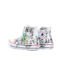 Мужские белые высокие кеды от Converse