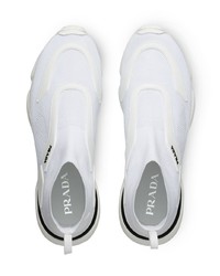 Мужские белые высокие кеды от Prada