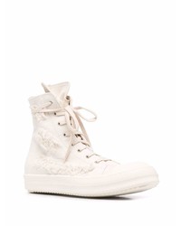 Мужские белые высокие кеды от Rick Owens DRKSHDW