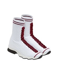 Женские белые высокие кеды от Fendi