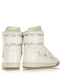 Женские белые высокие кеды от Saint Laurent