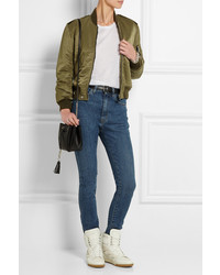 Женские белые высокие кеды от Saint Laurent