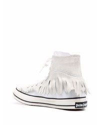 Мужские белые высокие кеды от Palm Angels