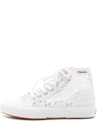 Женские белые высокие кеды от Superga