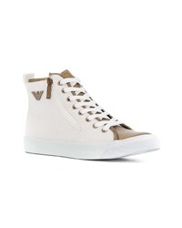 Женские белые высокие кеды от Emporio Armani