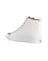 Женские белые высокие кеды от Emporio Armani