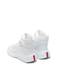 Мужские белые высокие кеды от Prada