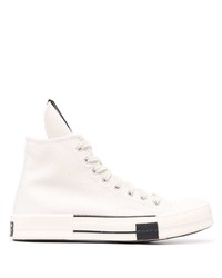 Мужские белые высокие кеды от Rick Owens DRKSHDW