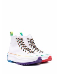 Мужские белые высокие кеды от Converse