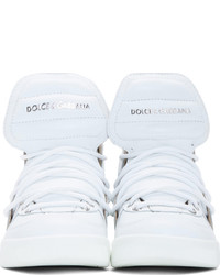 Мужские белые высокие кеды от Dolce & Gabbana