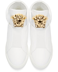 Мужские белые высокие кеды от Versace