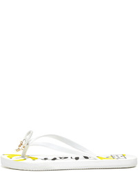 Белые вьетнамки с принтом от Kate Spade