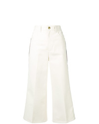 Белые джинсовые брюки-кюлоты от Gucci