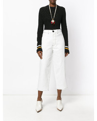 Белые джинсовые брюки-кюлоты от Marni
