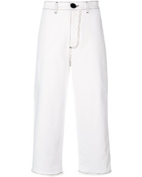 Белые джинсовые брюки-кюлоты от Marni