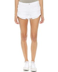 Женские белые джинсовые рваные шорты от 3x1