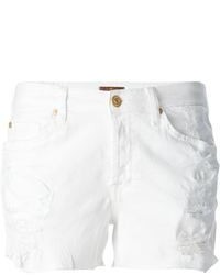 Женские белые джинсовые рваные шорты от 7 For All Mankind