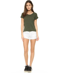 Женские белые джинсовые рваные шорты от Blank