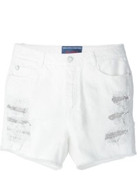 Женские белые джинсовые рваные шорты от Ermanno Scervino