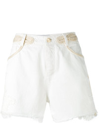 Женские белые джинсовые рваные шорты от Ermanno Scervino