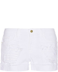 Женские белые джинсовые рваные шорты от Frame Denim