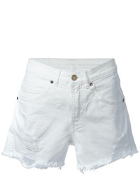 Женские белые джинсовые рваные шорты от Marcelo Burlon County of Milan