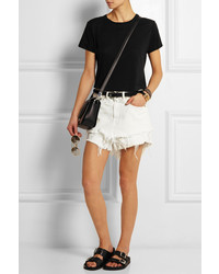 Женские белые джинсовые рваные шорты от R 13