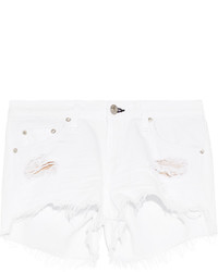 Женские белые джинсовые рваные шорты от Rag & Bone