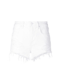 Женские белые джинсовые рваные шорты от T by Alexander Wang
