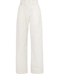 Белые джинсовые широкие брюки от Goldsign