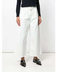 Белые джинсовые широкие брюки от MM6 MAISON MARGIELA