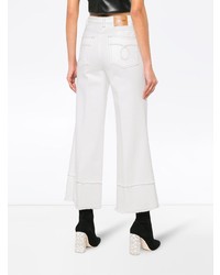 Белые джинсовые широкие брюки от Miu Miu