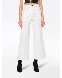 Белые джинсовые широкие брюки от Miu Miu