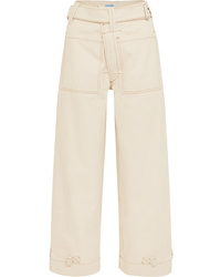 Белые джинсовые широкие брюки от Mugler