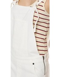 Белые джинсовые шорты-комбинезон от One Teaspoon