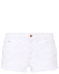Белые джинсовые шорты с вышивкой