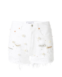 Женские белые джинсовые шорты с украшением от Forte Dei Marmi Couture