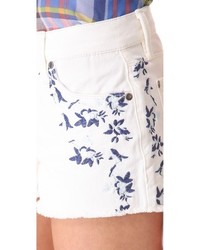 Женские белые джинсовые шорты с цветочным принтом от Genetic Denim