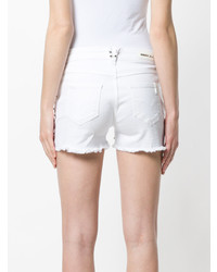 Женские белые джинсовые шорты с шипами от Versace Jeans