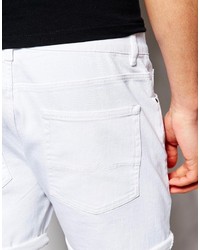 Мужские белые джинсовые шорты от Asos