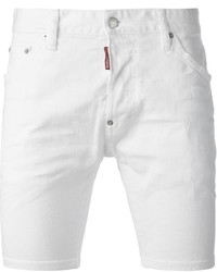Мужские белые джинсовые шорты от DSQUARED2