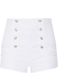 Женские белые джинсовые шорты от PIERRE BALMAIN
