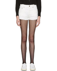 Женские белые джинсовые шорты от Saint Laurent