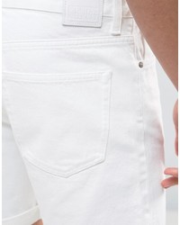 Мужские белые джинсовые шорты от Weekday