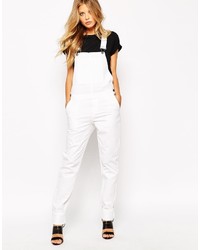 Белые джинсовые штаны-комбинезон от Noisy May