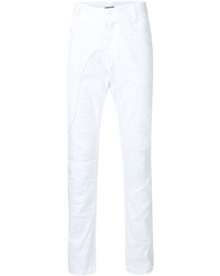 Мужские белые джинсы в стиле пэчворк от Alexandre Plokhov