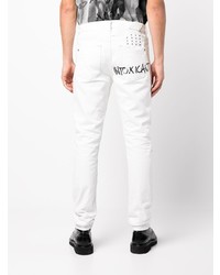 Мужские белые джинсы в стиле пэчворк от Ksubi