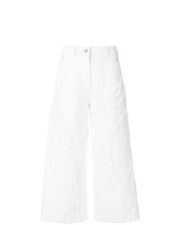 Женские белые джинсы в стиле пэчворк от Christian Wijnants